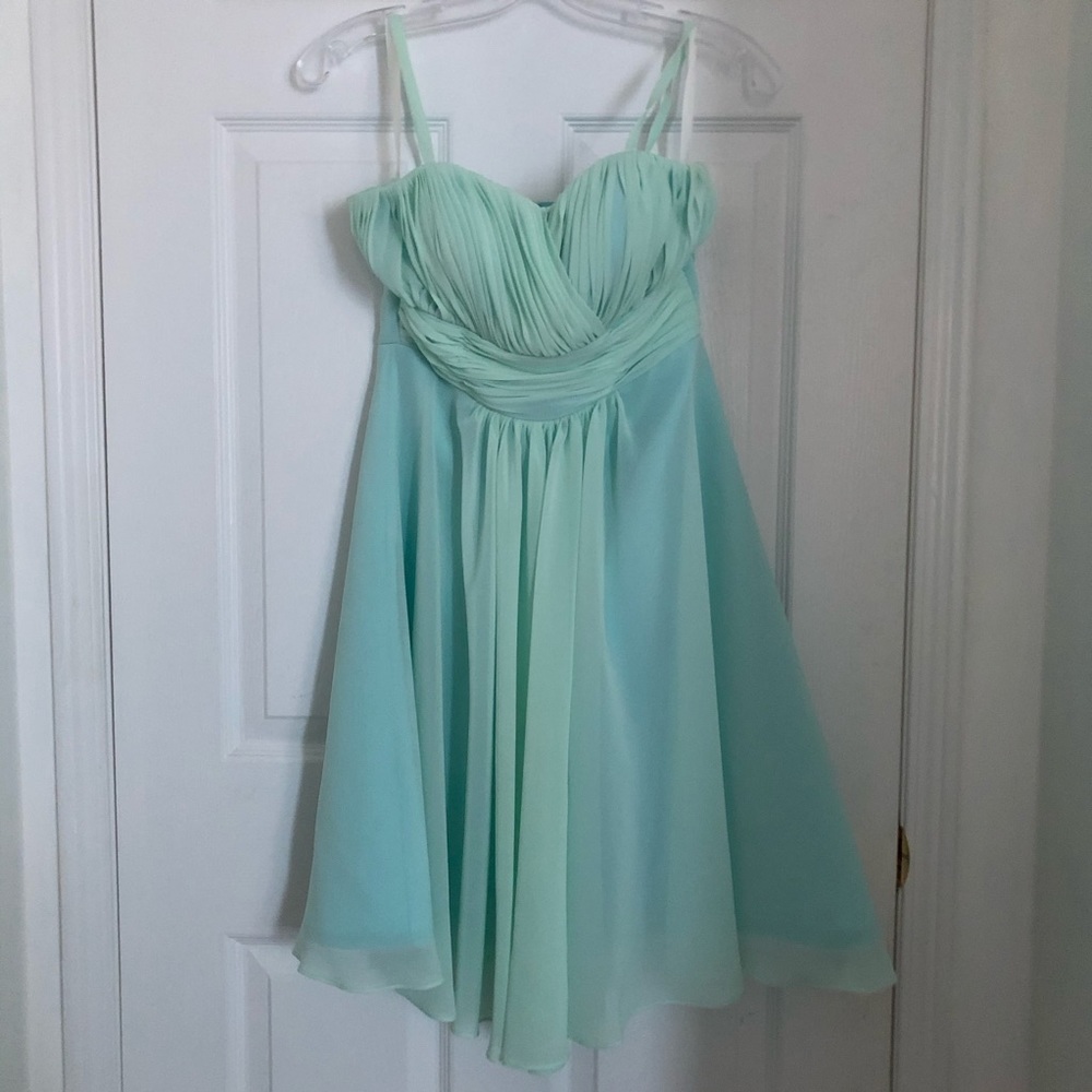 mint graduation dress